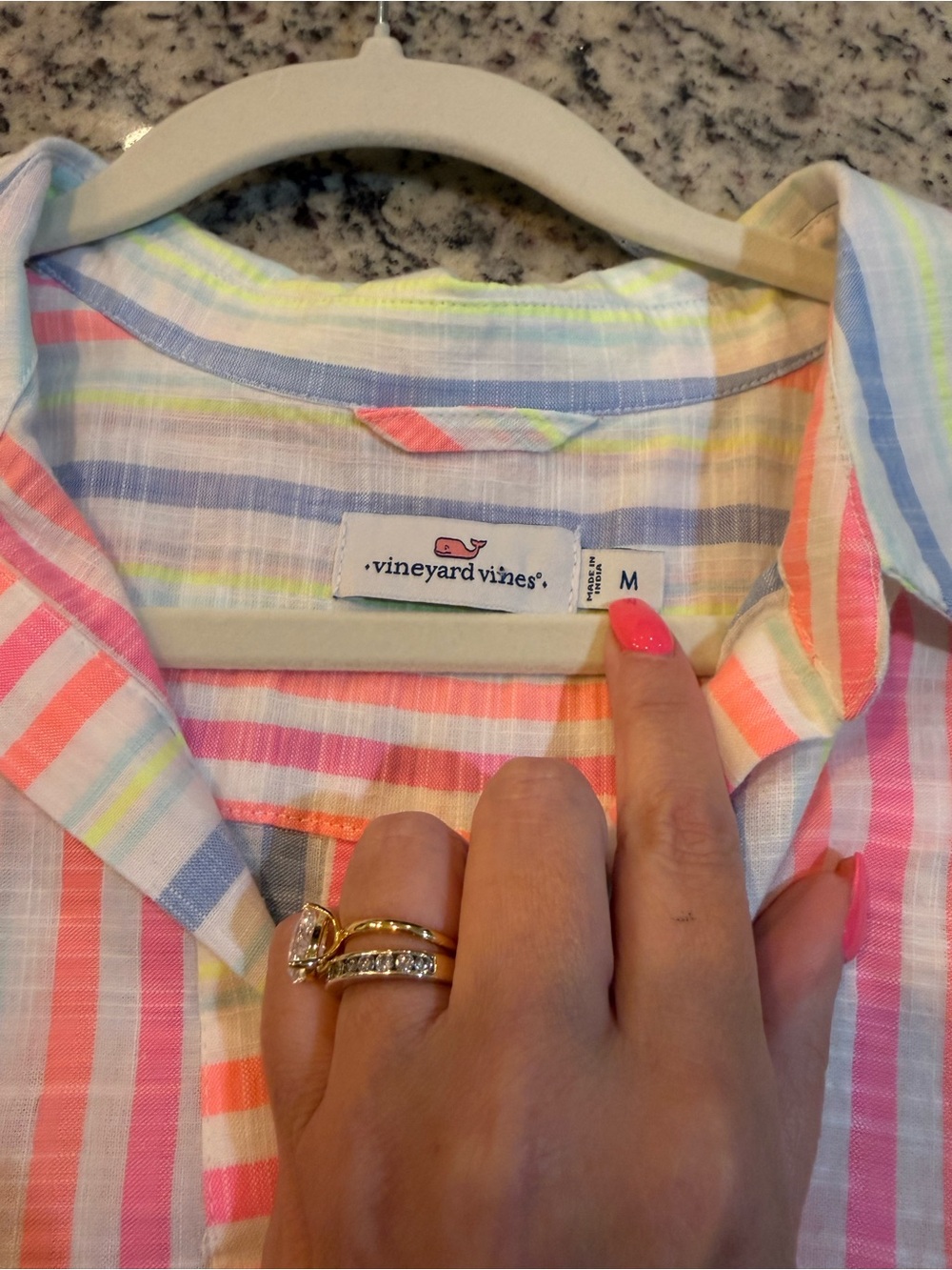 Vineyard Vines Striped Tunic Top - Pink, Blue, Yellow & Cream - Picture 5 of 8